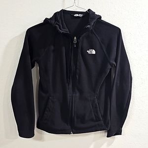 The North Face Black Full Zip Fleece Jacket With Drawstring Hood Women's Size S